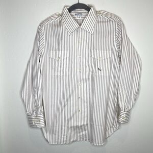 Vtg Nat Wise 1984 Sunset Strip Custom Button Down Shirt Hollywood Mens L Striped